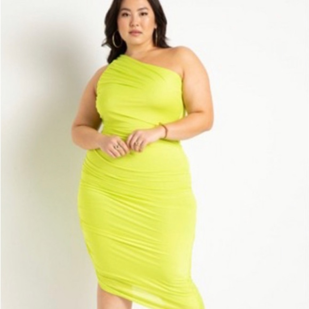NWT eloquii chartreuse one should midi dress
